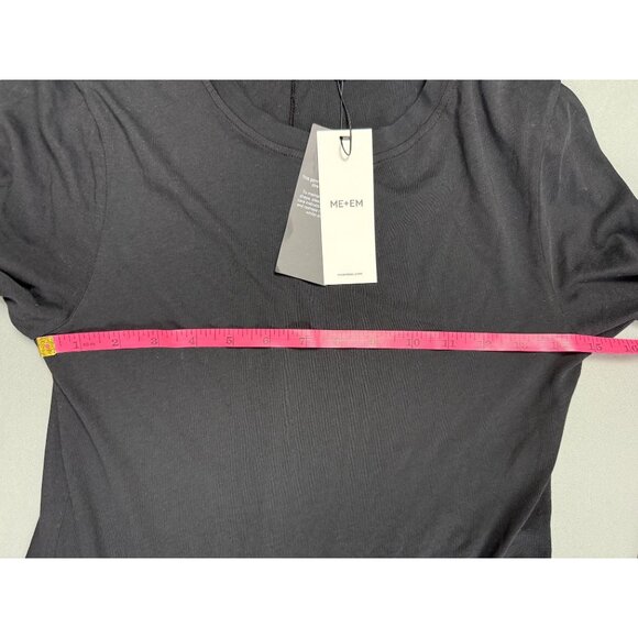 NWT ME + EM Tiered Hem Layering Dress Black Cotton Jersey with Woven Cotton 2US - Picture 5 of 9